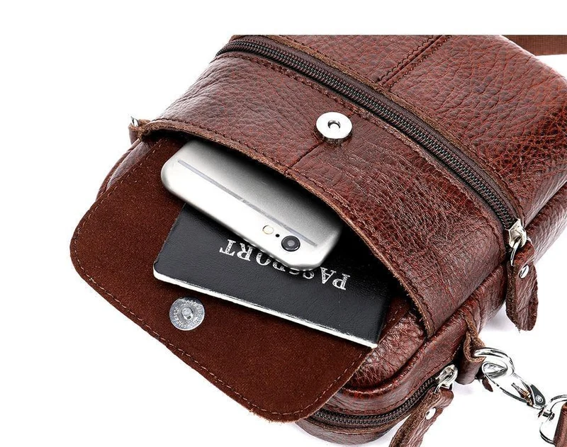 Herrentasche Echtes Leder Umhängetaschen für Männer Kleine Umhängetasche Leder Casual Herren Umhängetaschen Männliche Klappe 8628
