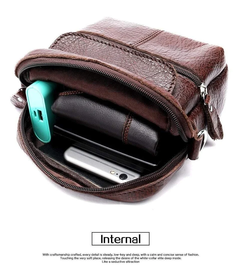 Herrentasche Echtes Leder Umhängetaschen für Männer Kleine Umhängetasche Leder Casual Herren Umhängetaschen Männliche Klappe 8628