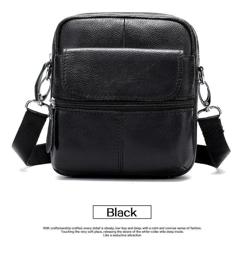 Herrentasche Echtes Leder Umhängetaschen für Männer Kleine Umhängetasche Leder Casual Herren Umhängetaschen Männliche Klappe 8628