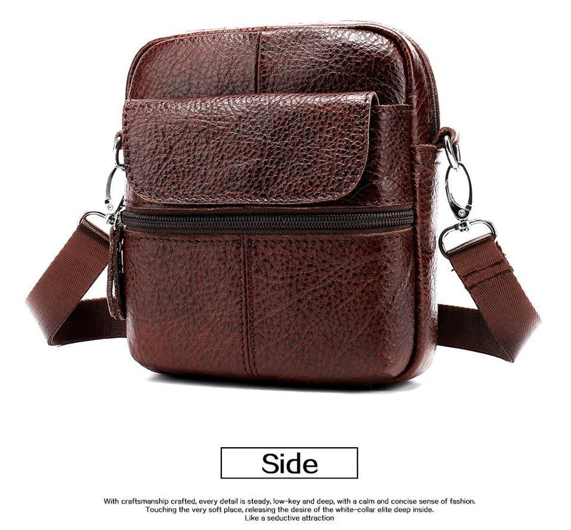 Herrentasche Echtes Leder Umhängetaschen für Männer Kleine Umhängetasche Leder Casual Herren Umhängetaschen Männliche Klappe 8628