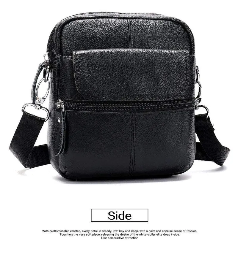 Herrentasche Echtes Leder Umhängetaschen für Männer Kleine Umhängetasche Leder Casual Herren Umhängetaschen Männliche Klappe 8628