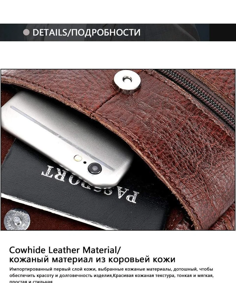 Herrentasche Echtes Leder Umhängetaschen für Männer Kleine Umhängetasche Leder Casual Herren Umhängetaschen Männliche Klappe 8628
