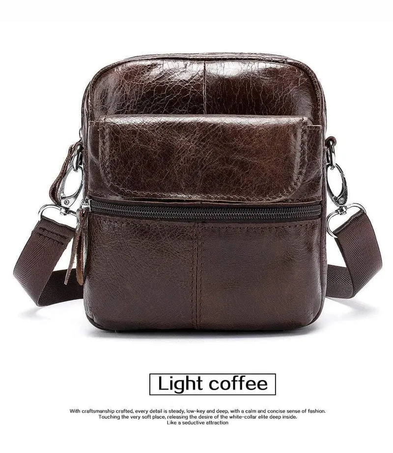 Herrentasche Echtes Leder Umhängetaschen für Männer Kleine Umhängetasche Leder Casual Herren Umhängetaschen Männliche Klappe 8628