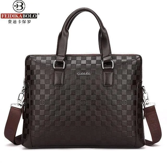 Männer Business Aktentasche PU Leder Plaid Männer Tasche Computer Laptop Handtasche Mann Schulter Tasche Messenger Taschen männer Reisetaschen