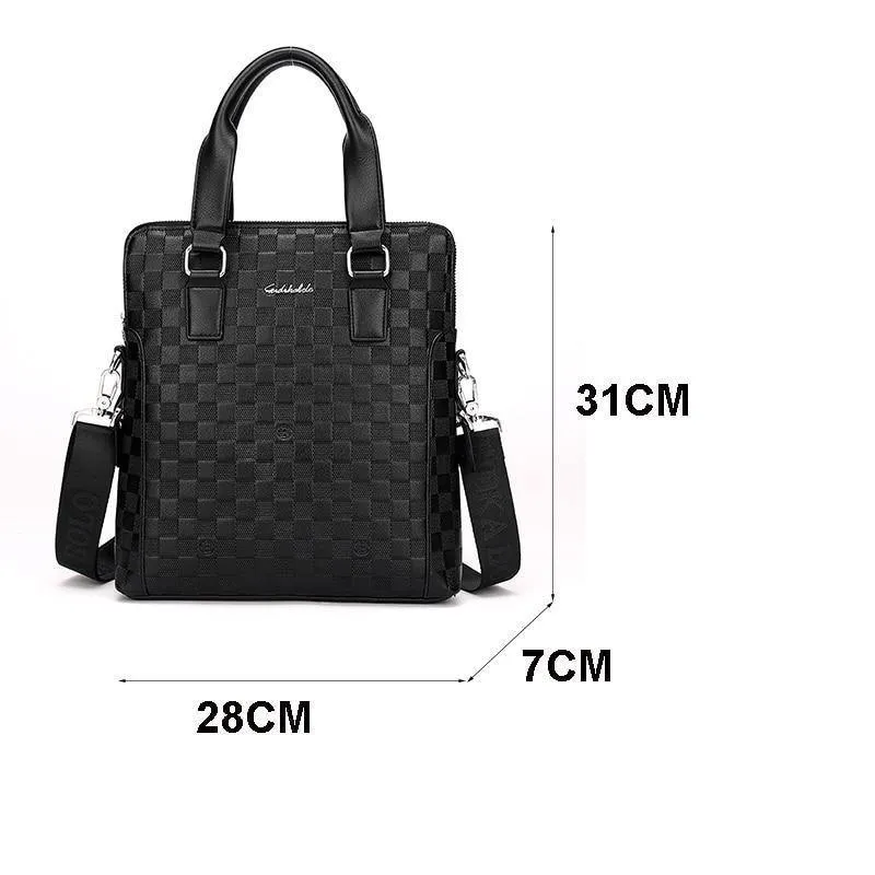 Männer Business Aktentasche PU Leder Plaid Männer Tasche Computer Laptop Handtasche Mann Schulter Tasche Messenger Taschen männer Reisetaschen