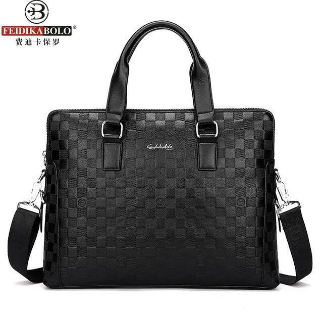Männer Business Aktentasche PU Leder Plaid Männer Tasche Computer Laptop Handtasche Mann Schulter Tasche Messenger Taschen männer Reisetaschen