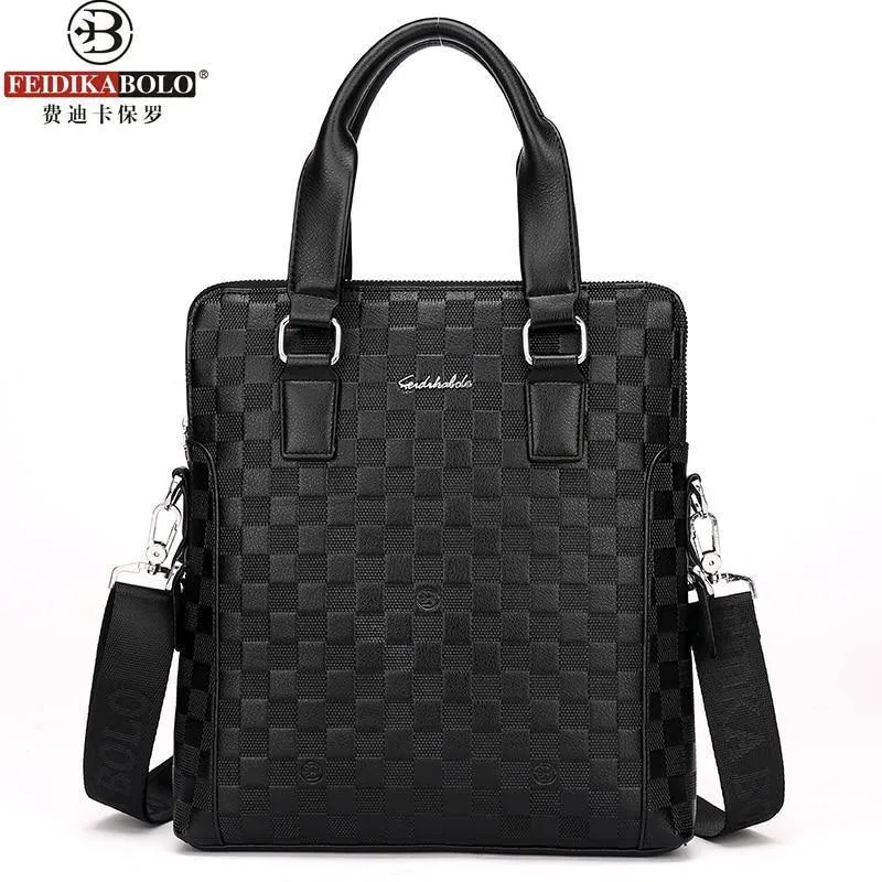 Männer Business Aktentasche PU Leder Plaid Männer Tasche Computer Laptop Handtasche Mann Schulter Tasche Messenger Taschen männer Reisetaschen