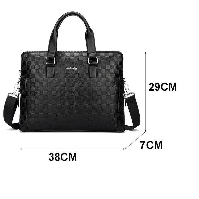 Männer Business Aktentasche PU Leder Plaid Männer Tasche Computer Laptop Handtasche Mann Schulter Tasche Messenger Taschen männer Reisetaschen