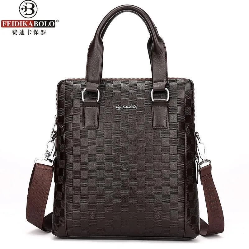 Männer Business Aktentasche PU Leder Plaid Männer Tasche Computer Laptop Handtasche Mann Schulter Tasche Messenger Taschen männer Reisetaschen