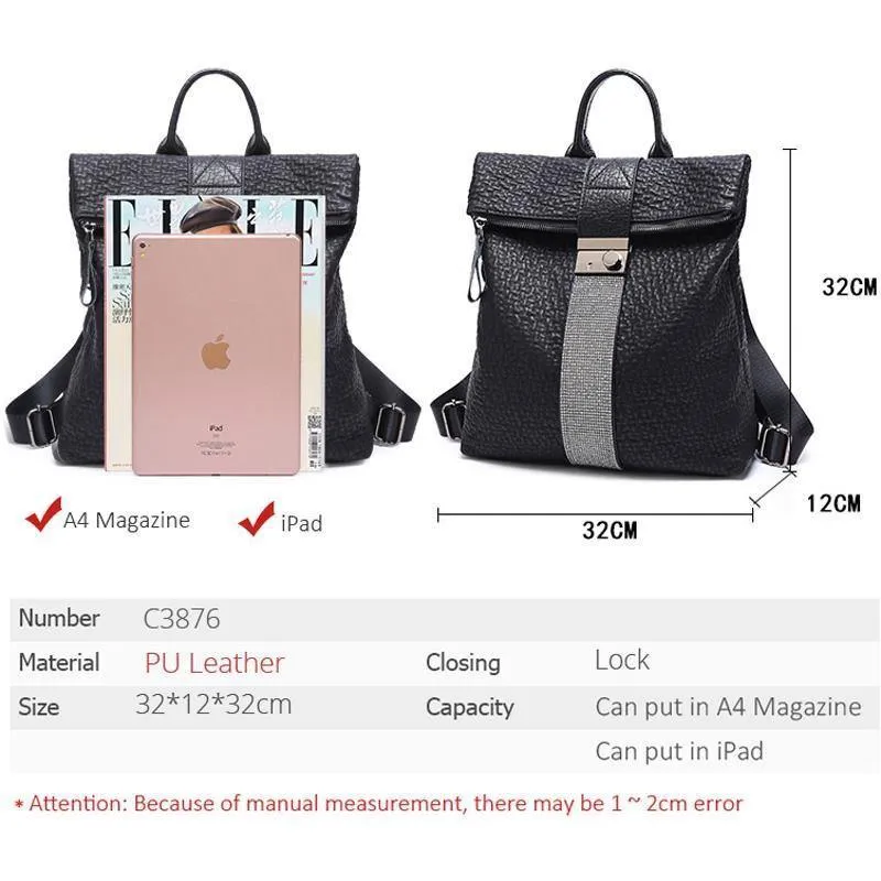 Frauen Rucksack Hohe Qualität Pu-leder Mode Rucksäcke Schultaschen Für Mädchen Im Teenageralter Diebstahl Rucksack Tasche Für Frauen
