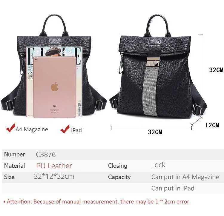 Frauen Rucksack Hohe Qualität Pu-leder Mode Rucksäcke Schultaschen Für Mädchen Im Teenageralter Diebstahl Rucksack Tasche Für Frauen