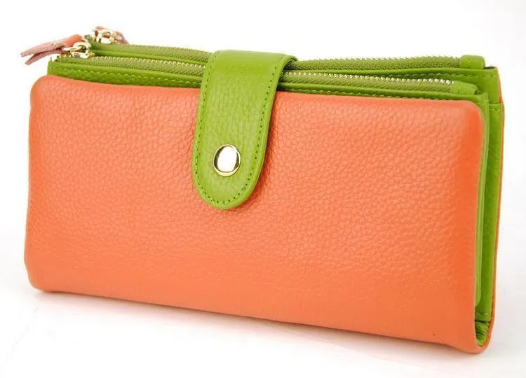 Leder Clutch Geldbörse Handy Geldbörse Kreditkartenhalter Ausweis Foto Fenster Organizer Lady Bag Snap Fashion