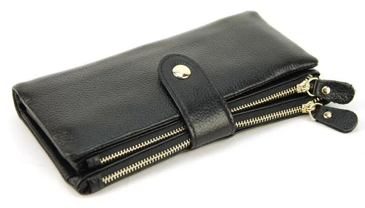 Leder Clutch Geldbörse Handy Geldbörse Kreditkartenhalter Ausweis Foto Fenster Organizer Lady Bag Snap Fashion