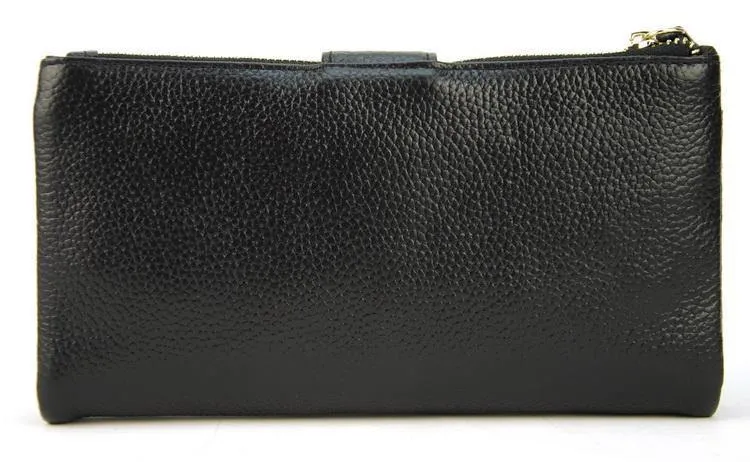Leder Clutch Geldbörse Handy Geldbörse Kreditkartenhalter Ausweis Foto Fenster Organizer Lady Bag Snap Fashion