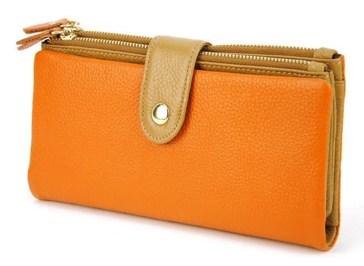 Leder Clutch Geldbörse Handy Geldbörse Kreditkartenhalter Ausweis Foto Fenster Organizer Lady Bag Snap Fashion