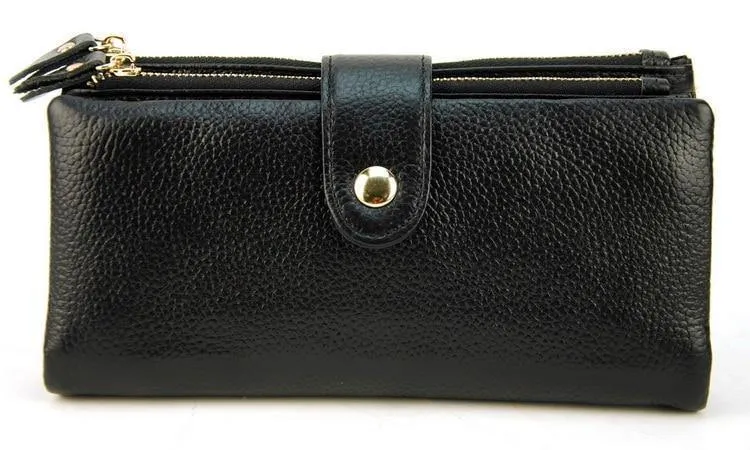 Leder Clutch Geldbörse Handy Geldbörse Kreditkartenhalter Ausweis Foto Fenster Organizer Lady Bag Snap Fashion