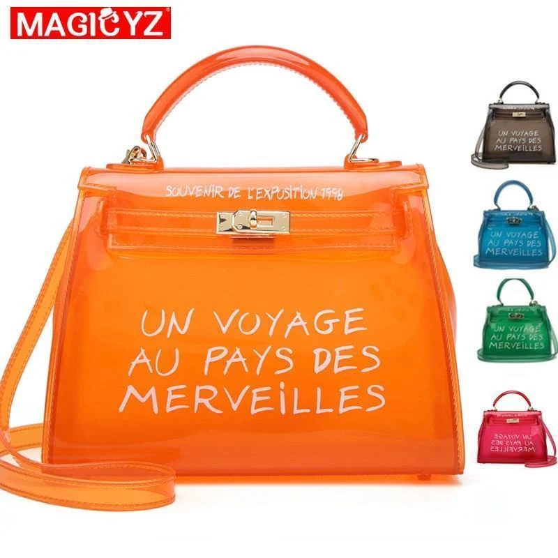 Transparente PVC Frauen Umhängetasche Luxus Handtaschen Frauen Taschen Designer Gelee Geldbörse sac a main Bolsa Marke Leder Handtasche