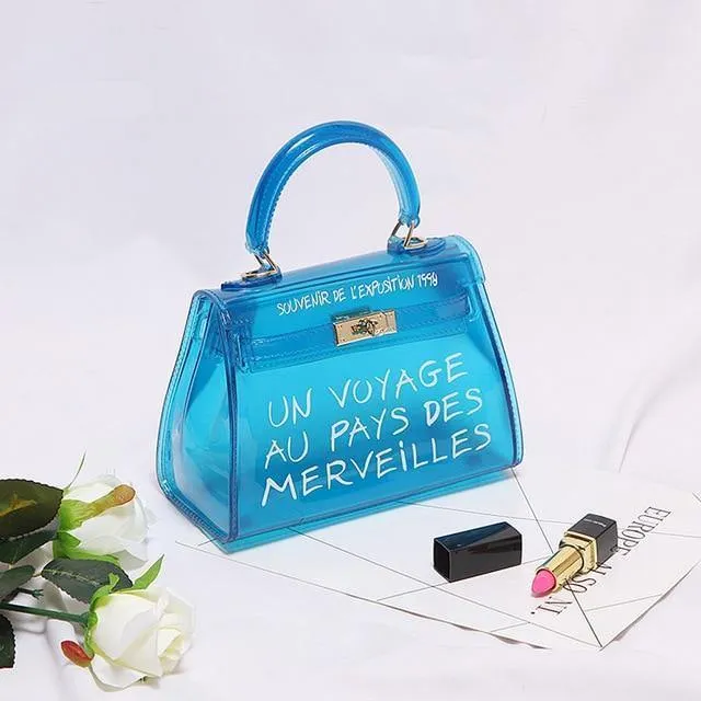 Transparente PVC Frauen Umhängetasche Luxus Handtaschen Frauen Taschen Designer Gelee Geldbörse sac a main Bolsa Marke Leder Handtasche