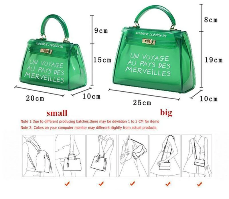 Transparente PVC Frauen Umhängetasche Luxus Handtaschen Frauen Taschen Designer Gelee Geldbörse sac a main Bolsa Marke Leder Handtasche