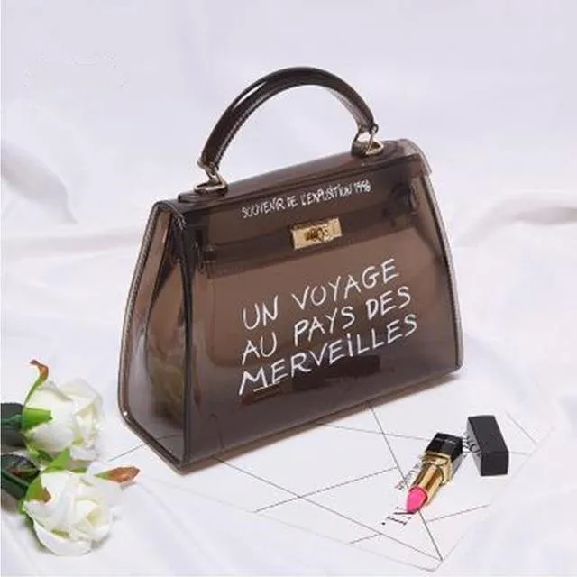 Transparente PVC Frauen Umhängetasche Luxus Handtaschen Frauen Taschen Designer Gelee Geldbörse sac a main Bolsa Marke Leder Handtasche