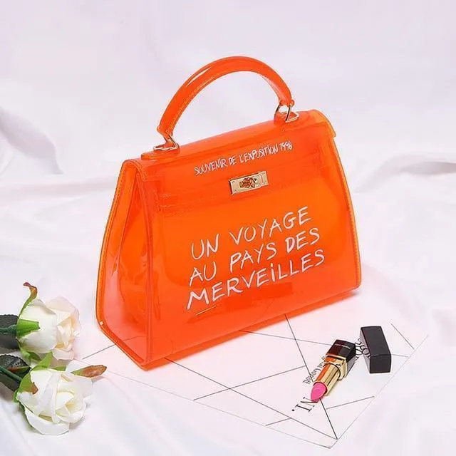 Transparente PVC Frauen Umhängetasche Luxus Handtaschen Frauen Taschen Designer Gelee Geldbörse sac a main Bolsa Marke Leder Handtasche