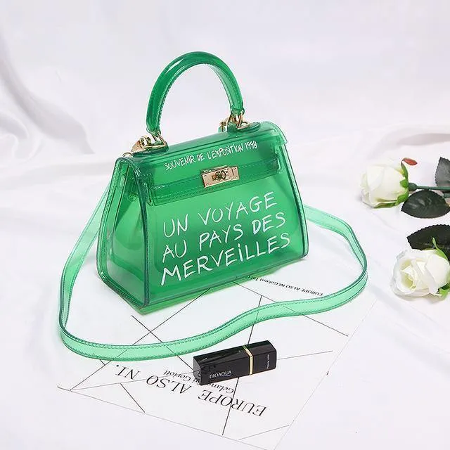 Transparente PVC Frauen Umhängetasche Luxus Handtaschen Frauen Taschen Designer Gelee Geldbörse sac a main Bolsa Marke Leder Handtasche