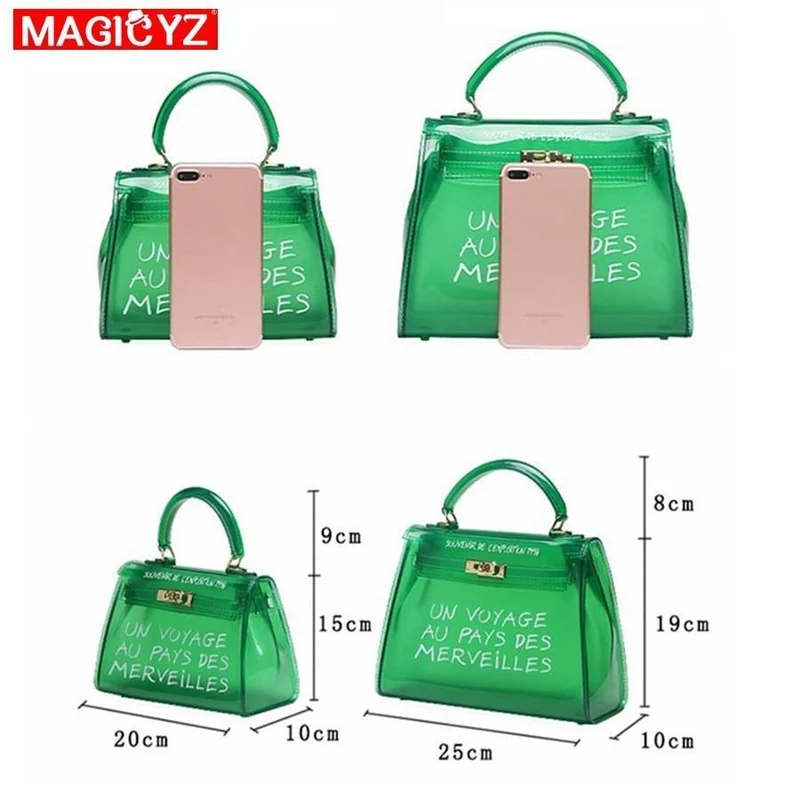 Transparente PVC Frauen Umhängetasche Luxus Handtaschen Frauen Taschen Designer Gelee Geldbörse sac a main Bolsa Marke Leder Handtasche