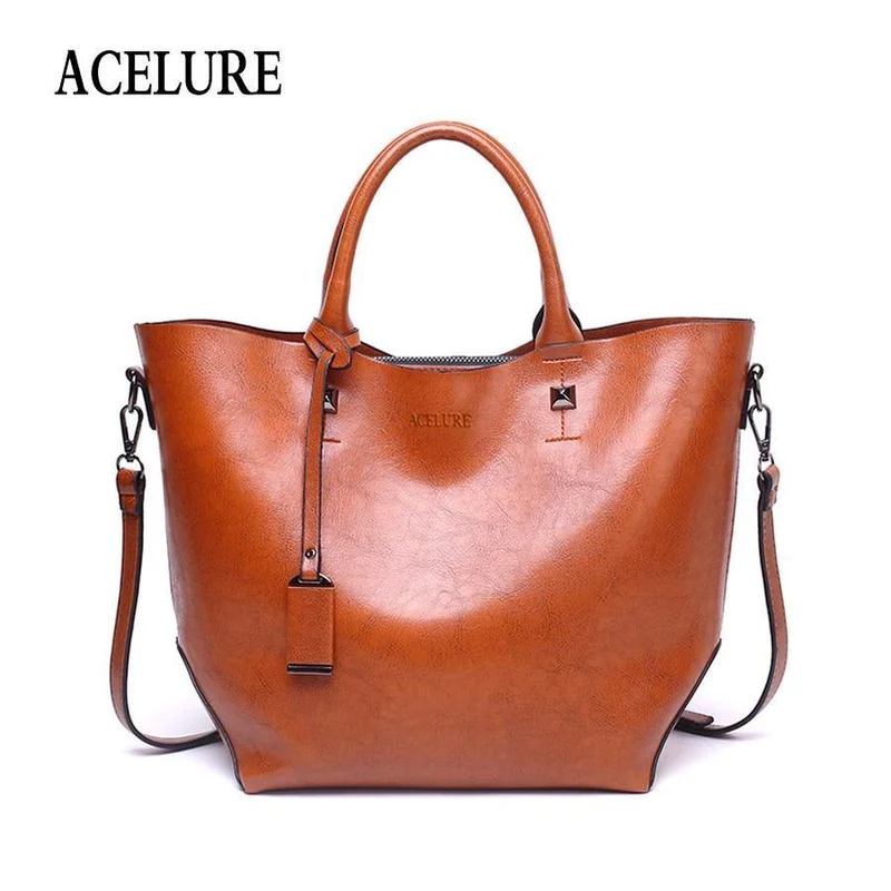 Frauen Eimer Tasche Öl Wachs Frauen Leder Handtaschen Große Tote Berühmte Marken Hohe Kapazität Weibliche Schulter Tasche Umhängetasche