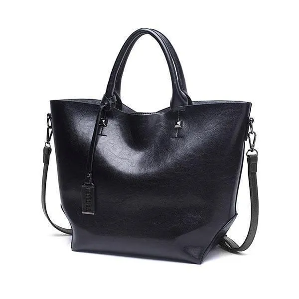 Frauen Eimer Tasche Öl Wachs Frauen Leder Handtaschen Große Tote Berühmte Marken Hohe Kapazität Weibliche Schulter Tasche Umhängetasche