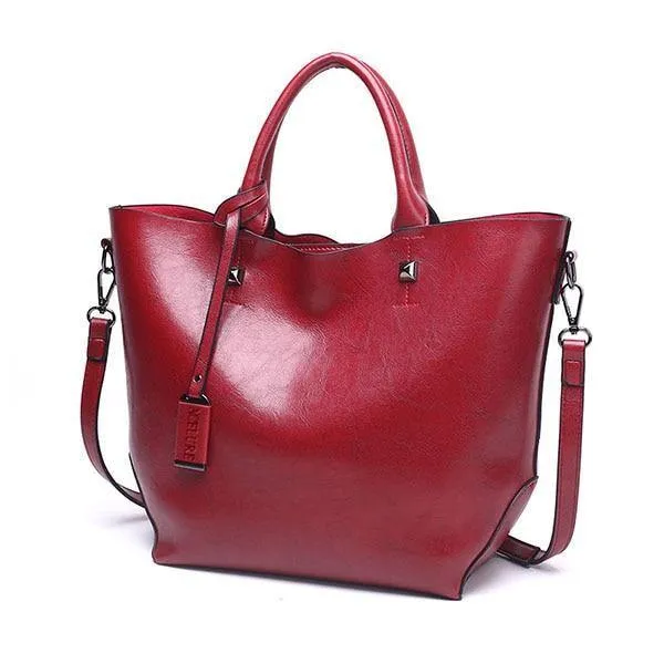 Frauen Eimer Tasche Öl Wachs Frauen Leder Handtaschen Große Tote Berühmte Marken Hohe Kapazität Weibliche Schulter Tasche Umhängetasche