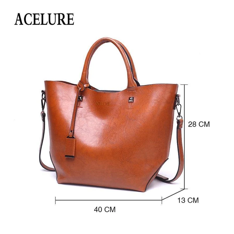Frauen Eimer Tasche Öl Wachs Frauen Leder Handtaschen Große Tote Berühmte Marken Hohe Kapazität Weibliche Schulter Tasche Umhängetasche