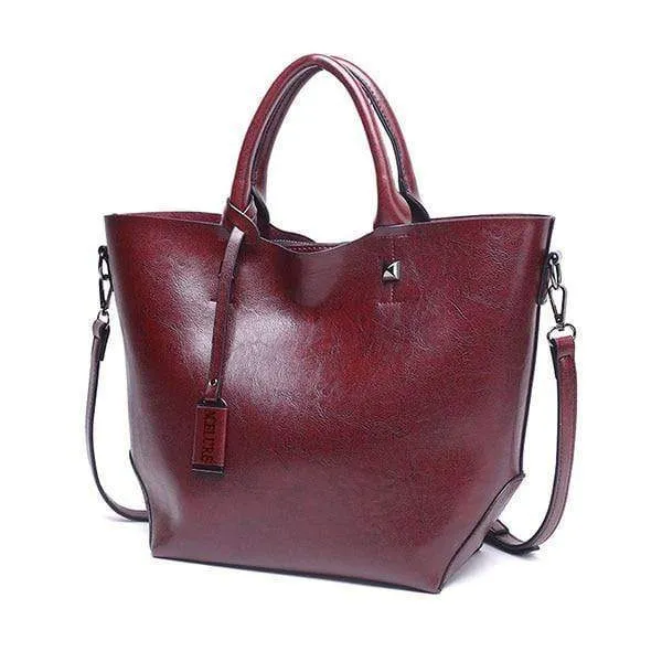 Frauen Eimer Tasche Öl Wachs Frauen Leder Handtaschen Große Tote Berühmte Marken Hohe Kapazität Weibliche Schulter Tasche Umhängetasche