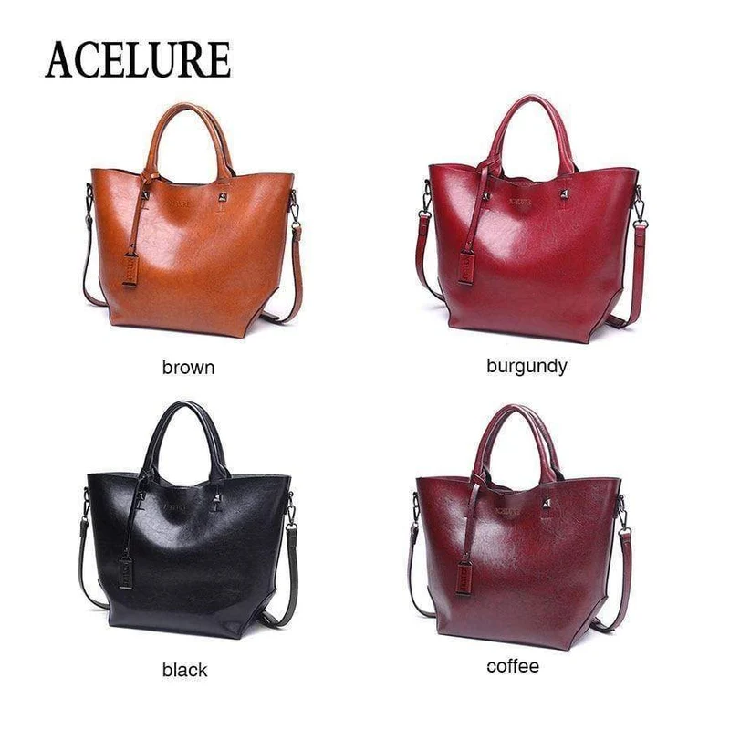 Frauen Eimer Tasche Öl Wachs Frauen Leder Handtaschen Große Tote Berühmte Marken Hohe Kapazität Weibliche Schulter Tasche Umhängetasche