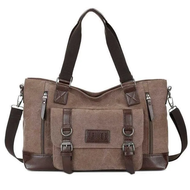 Casual Canvas Männer Reisetaschen Patchwork Leder Gepäck Reisetasche Männer Männliche Schulter Reise Seesäcke Messenger 1324