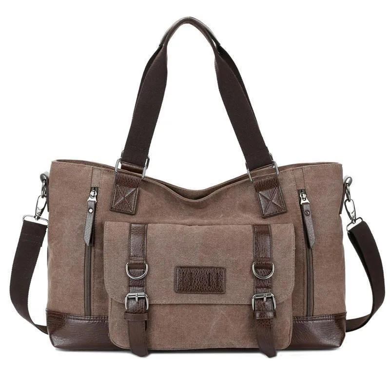 Casual Canvas Männer Reisetaschen Patchwork Leder Gepäck Reisetasche Männer Männliche Schulter Reise Seesäcke Messenger 1324