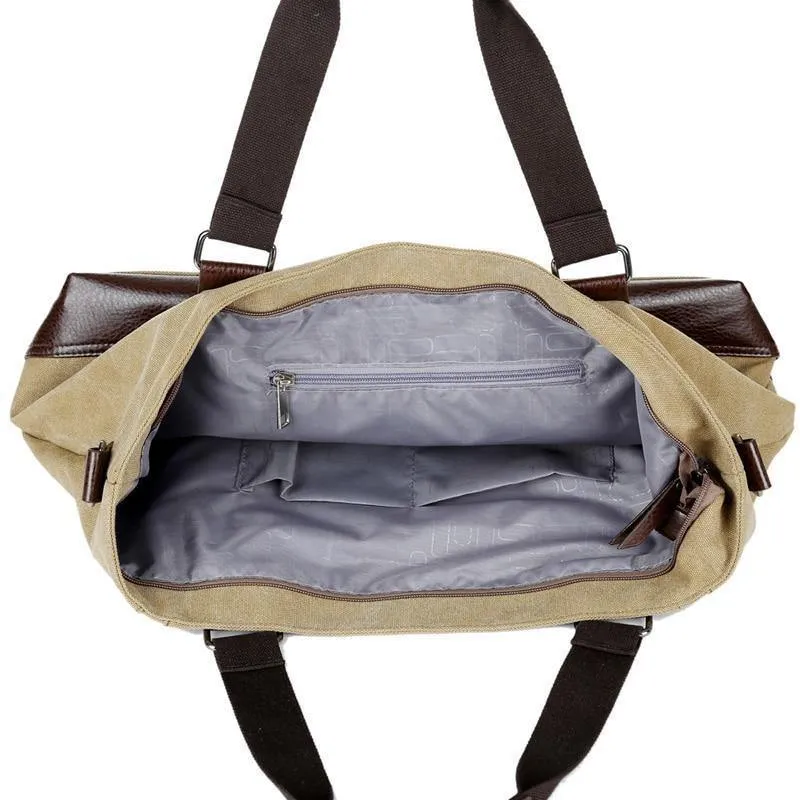 Casual Canvas Männer Reisetaschen Patchwork Leder Gepäck Reisetasche Männer Männliche Schulter Reise Seesäcke Messenger 1324