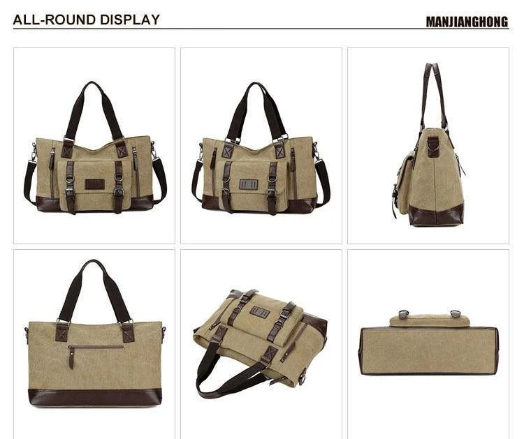Casual Canvas Männer Reisetaschen Patchwork Leder Gepäck Reisetasche Männer Männliche Schulter Reise Seesäcke Messenger 1324
