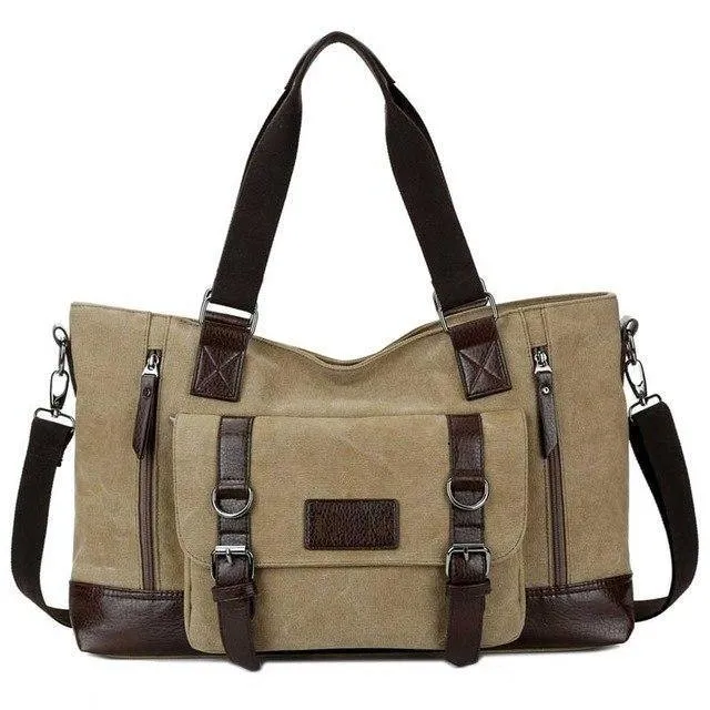 Casual Canvas Männer Reisetaschen Patchwork Leder Gepäck Reisetasche Männer Männliche Schulter Reise Seesäcke Messenger 1324