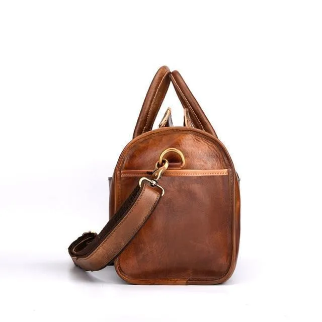 Handgepäck Unisex Reisetasche Tragen Verpackung Männer Vintage Tasche Männer Duffel Echtes Kuh Leder Handtasche LY48