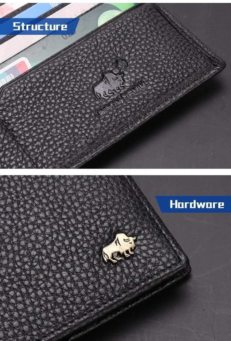 Brieftasche Business männer Dünne Echtes Leder Brieftasche Luxus Marke Design Handliche Schlanke Männliche Brieftasche N4470-1