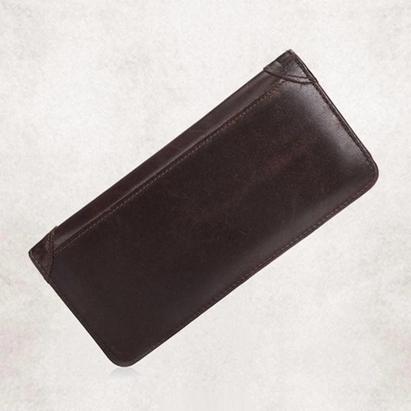 Leder Geldbörse Echtes Rindsleder Männer Bifold Geldbörse Lange Designer Bargeld Münzfach Kartenhalter Clutch Tasche Vintage Männlichen Brieftasche