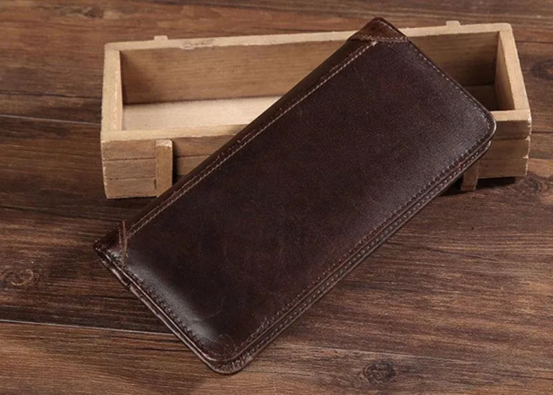 Leder Geldbörse Echtes Rindsleder Männer Bifold Geldbörse Lange Designer Bargeld Münzfach Kartenhalter Clutch Tasche Vintage Männlichen Brieftasche