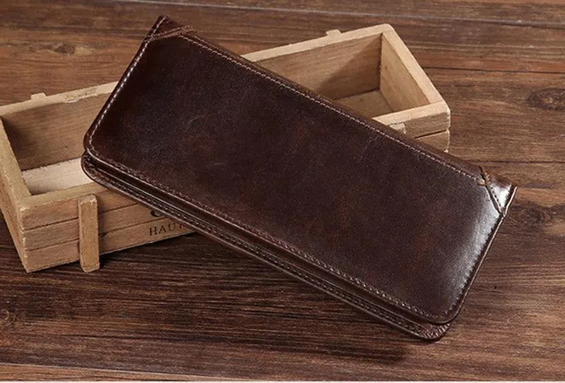 Leder Geldbörse Echtes Rindsleder Männer Bifold Geldbörse Lange Designer Bargeld Münzfach Kartenhalter Clutch Tasche Vintage Männlichen Brieftasche