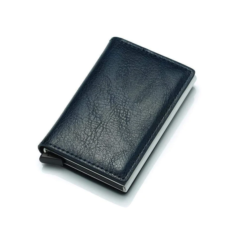 RFID-Blockierung Automatische Aluminium Dünne Männer Brieftaschen Männlichen Mini Schlanke Brieftasche Karte ID Inhaber Walet Kleine Geldbörsen Geldbeutel Valet