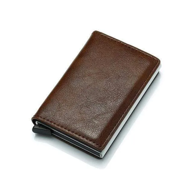 RFID-Blockierung Automatische Aluminium Dünne Männer Brieftaschen Männlichen Mini Schlanke Brieftasche Karte ID Inhaber Walet Kleine Geldbörsen Geldbeutel Valet