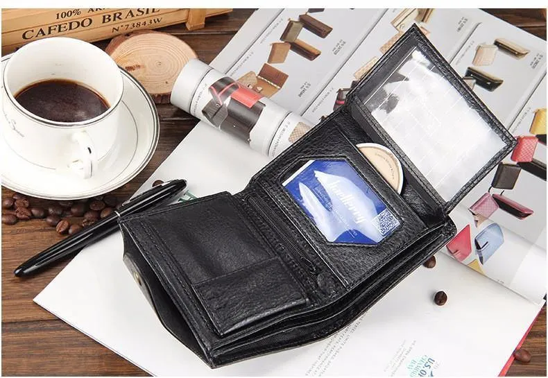 Hochwertige kurze Herrenbrieftasche, Echtleder-Qualitätsgarantie-Geldbörse für Männer, Geldbörse, kostenloser Versand