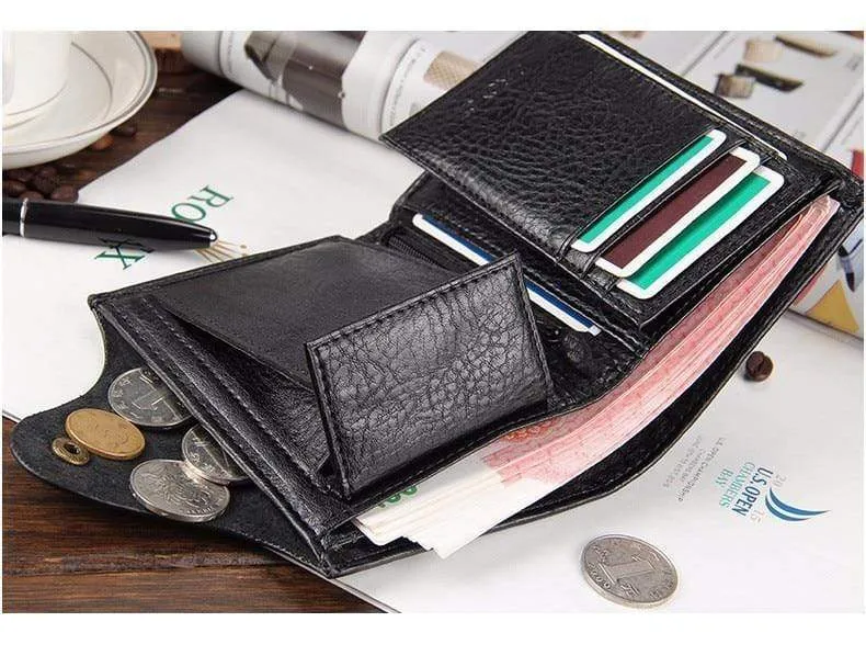 Hochwertige kurze Herrenbrieftasche, Echtleder-Qualitätsgarantie-Geldbörse für Männer, Geldbörse, kostenloser Versand
