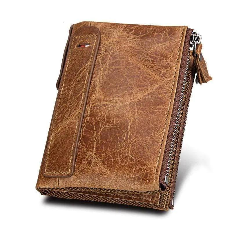 Echtes Leder Männer Brieftasche Kleine Reißverschlusstasche Männer Brieftaschen Portomonee Männlichen Kurzen Geldbörse Marke Carteira Für Rfid