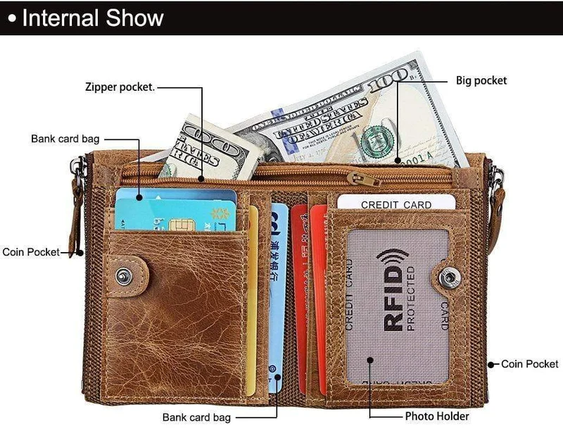 Echtes Leder Männer Brieftasche Kleine Reißverschlusstasche Männer Brieftaschen Portomonee Männlichen Kurzen Geldbörse Marke Carteira Für Rfid