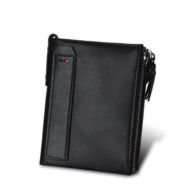 Echtes Leder Männer Brieftasche Kleine Reißverschlusstasche Männer Brieftaschen Portomonee Männlichen Kurzen Geldbörse Marke Carteira Für Rfid
